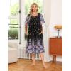imageEkouaer Womens Nightgown Short Sleeve House Dress with PocketsFloral Print Mumu DressPurple Flower