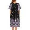 imageEkouaer Womens Nightgown Short Sleeve House Dress with PocketsFloral Print Mumu DressPurple Flower
