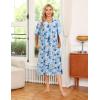 imageEkouaer Womens Nightgown Short Sleeve House Dress with PocketsFloral Print Mumu DressTie Dye Blue