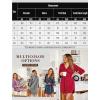 imageEkouaer Womens Nightgown V Neck Striped Button Down Sleepwear 34 Sleeves Nightshirts Soft Button Sleep Dress SXXLBurgundy Stripe