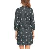 imageEkouaer Womens Nightgown V Neck Striped Button Down Sleepwear 34 Sleeves Nightshirts Soft Button Sleep Dress SXXLDeep Grey Star Print