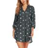 imageEkouaer Womens Nightgown V Neck Striped Button Down Sleepwear 34 Sleeves Nightshirts Soft Button Sleep Dress SXXLDeep Grey Star Print