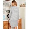 imageEkouaer Womens Nightgown V Neck Striped Button Down Sleepwear 34 Sleeves Nightshirts Soft Button Sleep Dress SXXLGrey Stripes