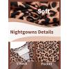 imageEkouaer Womens Nightgown V Neck Striped Button Down Sleepwear 34 Sleeves Nightshirts Soft Button Sleep Dress SXXLLeopard