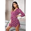 imageEkouaer Womens Nightgown V Neck Striped Button Down Sleepwear 34 Sleeves Nightshirts Soft Button Sleep Dress SXXLLove Print