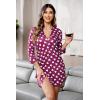 imageEkouaer Womens Nightgown V Neck Striped Button Down Sleepwear 34 Sleeves Nightshirts Soft Button Sleep Dress SXXLLove Print
