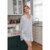 imageEkouaer Womens Nightgown V Neck Striped Button Down Sleepwear 34 Sleeves Nightshirts Soft Button Sleep Dress SXXLPink Star