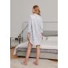 imageEkouaer Womens Nightgown V Neck Striped Button Down Sleepwear 34 Sleeves Nightshirts Soft Button Sleep Dress SXXLPink Star