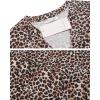 imageEkouaer Womens Nightgown V Neck Striped Button Down Sleepwear 34 Sleeves Nightshirts Soft Button Sleep Dress SXXLSmall Leopard