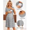 imageEkouaer Womens Nursing Dress Summer Short Sleeve Patchwork Maternity Breastfeeding Knee Length DressGrey Stripe