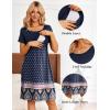 imageEkouaer Womens Nursing Dress Summer Short Sleeve Patchwork Maternity Breastfeeding Knee Length DressNavy Blue Print