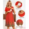 imageEkouaer Womens Nursing Dress Summer Short Sleeve Patchwork Maternity Breastfeeding Knee Length DressRed Feather
