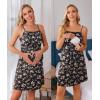 imageEkouaer Womens Nursing Nightgown Maternity Dress Breastfeeding Gown Full Slips SleepwearBlack Flower