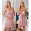 imageEkouaer Womens Nursing Nightgown Maternity Dress Breastfeeding Gown Full Slips SleepwearDusty Pink