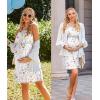 imageEkouaer Womens Nursing Nightgown Maternity Dress Breastfeeding Gown Full Slips SleepwearGreen White Floral