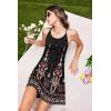 imageEkouaer Womens Racerback Sleeveless NightgownBlack Ethnic Flora