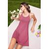 imageEkouaer Womens Racerback Sleeveless NightgownPeach Red