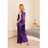 imageEkouaer Womens Satin Pajamas Set 2 Piece Silk Outfits Sleeveless Tank Crop Wide Leg Pants Sleepwear with PocketsPurple