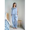 imageEkouaer Womens Satin Pajamas Set Back Split Top and Long Pant Silk Pj Set Tank Sleepwear SXXLLight Blue