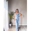 imageEkouaer Womens Satin Pajamas Set Back Split Top and Long Pant Silk Pj Set Tank Sleepwear SXXLLight Blue