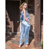 imageEkouaer Womens Satin Pajamas Set Back Split Top and Long Pant Silk Pj Set Tank Sleepwear SXXLLight Blue