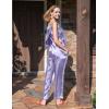 imageEkouaer Womens Satin Pajamas Set Back Split Top and Long Pant Silk Pj Set Tank Sleepwear SXXLLilac