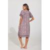 imageEkouaer Womens Short Sleeve House Dress Floral Mumu Dress Duster Housecoat Button Down Nightgown with PocketsFloral Deep Red