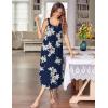 imageEkouaer Womens Sleeveless Long Nightgown Full Slip Soft Nightshirt Sleep Dress Chemise Sleepwear Lounge DressesBlue Floral