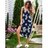 imageEkouaer Womens Sleeveless Long Nightgown Full Slip Soft Nightshirt Sleep Dress Chemise Sleepwear Lounge DressesBlue Floral