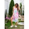 imageEkouaer Womens Sleeveless Long Nightgown Full Slip Soft Nightshirt Sleep Dress Chemise Sleepwear Lounge DressesPink Tie Dye