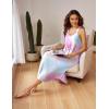 imageEkouaer Womens Sleeveless Long Nightgown Full Slip Soft Nightshirt Sleep Dress Chemise Sleepwear Lounge DressesPink Tie Dye