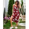 imageEkouaer Womens Sleeveless Long Nightgown Full Slip Soft Nightshirt Sleep Dress Chemise Sleepwear Lounge DressesRed Floral