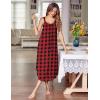 imageEkouaer Womens Sleeveless Long Nightgown Full Slip Soft Nightshirt Sleep Dress Chemise Sleepwear Lounge DressesRed Plaid