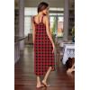 imageEkouaer Womens Sleeveless Long Nightgown Full Slip Soft Nightshirt Sleep Dress Chemise Sleepwear Lounge DressesRed Plaid