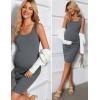 imageEkouaer Womens Summer Maternity Dress Side Ruching Sleeveless Bodycon Dress Cute Pregnancy Dress SXXLDark Grey