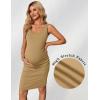imageEkouaer Womens Summer Maternity Dress Side Ruching Sleeveless Bodycon Dress Cute Pregnancy Dress SXXLKhaki
