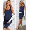 imageEkouaer Womens Summer Maternity Dress Side Ruching Sleeveless Bodycon Dress Cute Pregnancy Dress SXXLNavy Blue