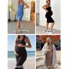 imageEkouaer Womens Summer Maternity Dress Side Ruching Sleeveless Bodycon Dress Cute Pregnancy Dress SXXLNavy Blue