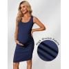 imageEkouaer Womens Summer Maternity Dress Side Ruching Sleeveless Bodycon Dress Cute Pregnancy Dress SXXLNavy Blue