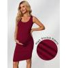 imageEkouaer Womens Summer Maternity Dress Side Ruching Sleeveless Bodycon Dress Cute Pregnancy Dress SXXLWine Red