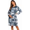 imageEkouaer Maternity Robe Labor Delivery Nursing Gown Hospital Breastfeeding Dress BathrobesGrey Flowers