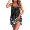 imageEkouaer Nightgown Sexy Lingerie for Women Nightwear Lace Chemise Sleeveless Camisole Slip Dress Babydoll SleepwearBlack Floral
