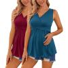 imageEkouaer Womens Maternity Nursing Top for Pregnancy and Postpartum Easy Breastfeeding Tank Tee Shirts2 Pack  Sapphire Blue  Wine Red