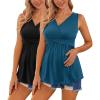 imageEkouaer Womens Maternity Nursing Top for Pregnancy and Postpartum Easy Breastfeeding Tank Tee Shirts2 Pack Black  Sapphire Blue