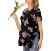 imageEkouaer Womens Maternity Shirts Short Sleeve Pregnancy Tops Blouses Split Side Casual Crewneck Pregnant Tunic TeeBlack Pink Rose