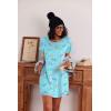 imageEkouaer 3 Pack Nightgowns for Women Short Sleeve Sleepshirt Button Down Nightshirt Soft Pajamas Dress Casual SleepwearBlue PrintCoffee CupPurple Stars