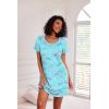 imageEkouaer 3 Pack Nightgowns for Women Short Sleeve Sleepshirt Button Down Nightshirt Soft Pajamas Dress Casual SleepwearBlue PrintCoffee CupPurple Stars