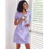 imageEkouaer 3 Pack Nightgowns for Women Short Sleeve Sleepshirt Button Down Nightshirt Soft Pajamas Dress Casual SleepwearBlue PrintCoffee CupPurple Stars