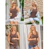 imageEkouaer 3 Pack Women Maternity Tank Tops Ruch Side Basic Shirts Summer Postpartum Tops Sleeveless Pregnancy Workout ClothesBlackCoffeeBeige