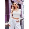 imageEkouaer 3 Piece Long Sleeve Crop Tops for Women Scroop Neck Base Layer Basic Thermal Undershirts SXXLA BlackWhitePink